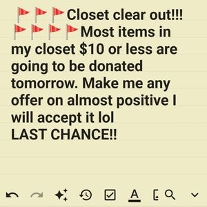 Closet clear out last chance